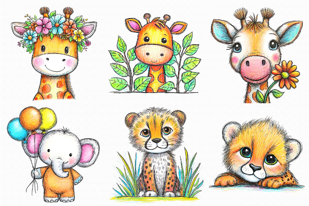 Safari Animals clipart bundle, an Illustration by Libby Wishes (Photo 7 of 7)