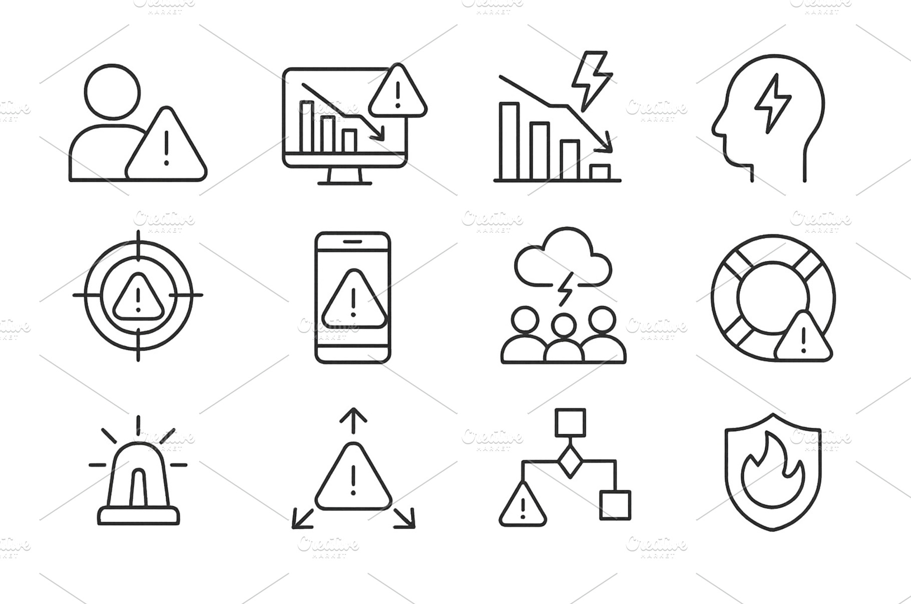 Icons illustrating various alerts, a Technology Photo by ZinetroN