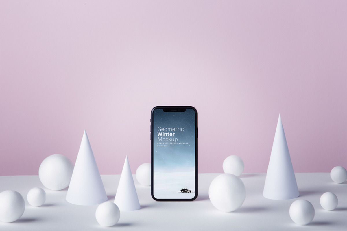 Phone Winter Mockup Set, a Product Mockup by Mockura (Photo 2 of 6)