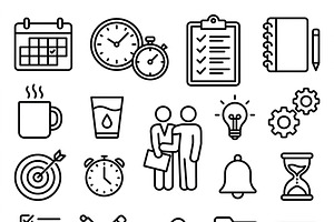 42 Daily Planning Icon Set