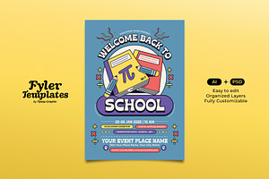 Retro Back to School Flyer Template, a Flyer Template by Tiptop Graphic