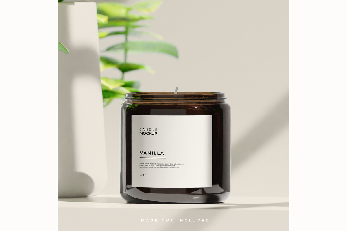 Amber glass candle mockup bundle, a Packaging Mockup by mockupocka (Photo 6 of 9)