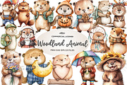Cute Beaver Clip Art, Woodland Anima, an Illustration by CreationArt (Thumbnail 1 of 5)