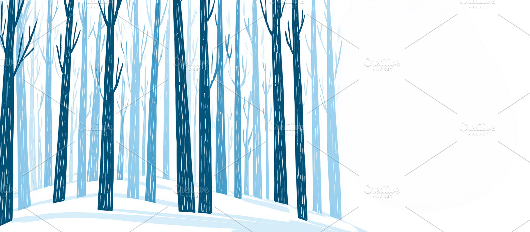 Minimalistic snow-covered forest, a Nature Photo by MistyDay