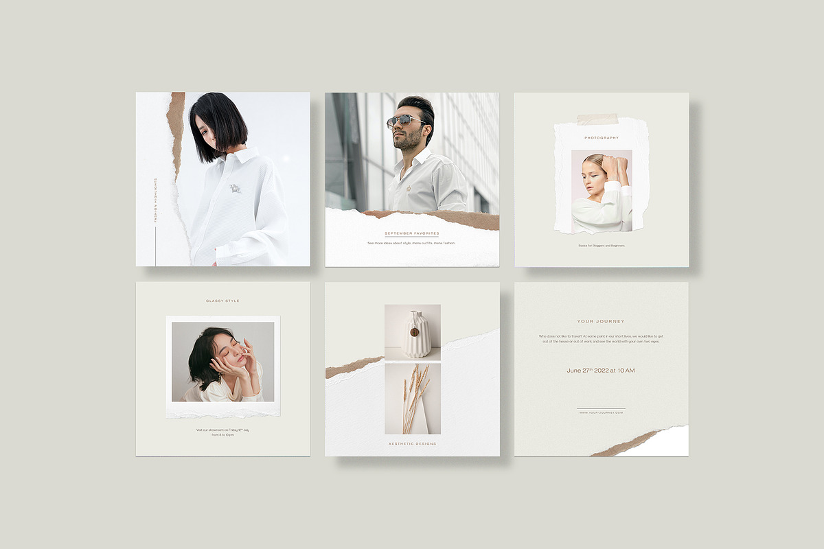 Torn Paper Instagram Social Kit, a Social Media Template by Imagination Area (Photo 2 of 5)