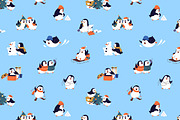Christmas penguins set, backgrounds, an Animal Illustration by PaperTrident (Thumbnail 4 of 5)