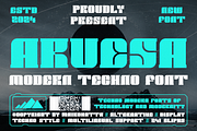 Aruesa - Modern Techno Font, a Serif Font by MaikoHatta (Thumbnail 1 of 8)