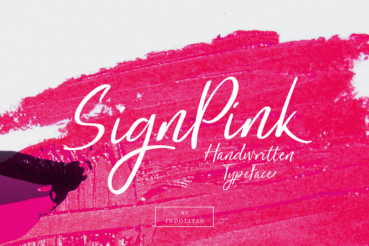 SignPink, a Script Font by Indotitas (Photo 1 of 9)