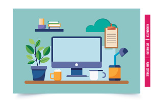 Simple Office Illustration, an Illustration by Tanuart