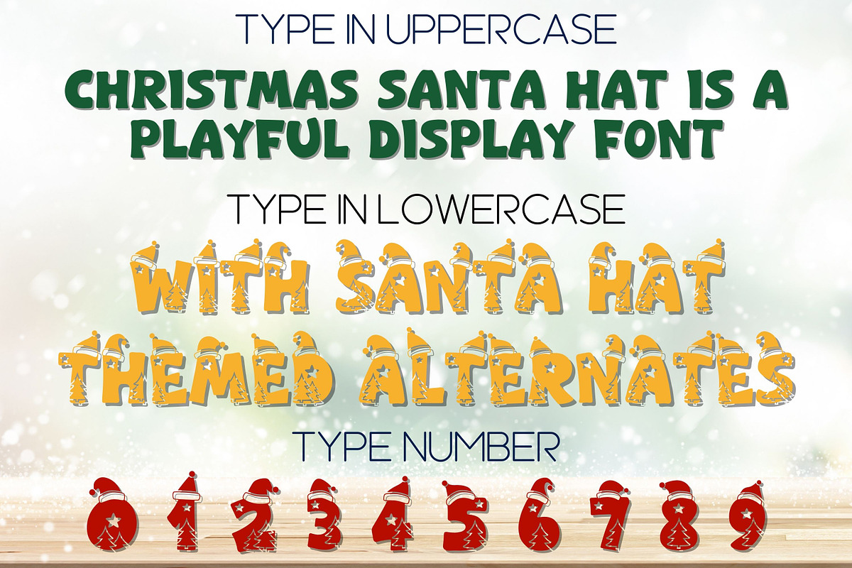Christmas Santa Hat Display Font, a Sans Serif Font by Adalin Shop (Photo 4 of 7)