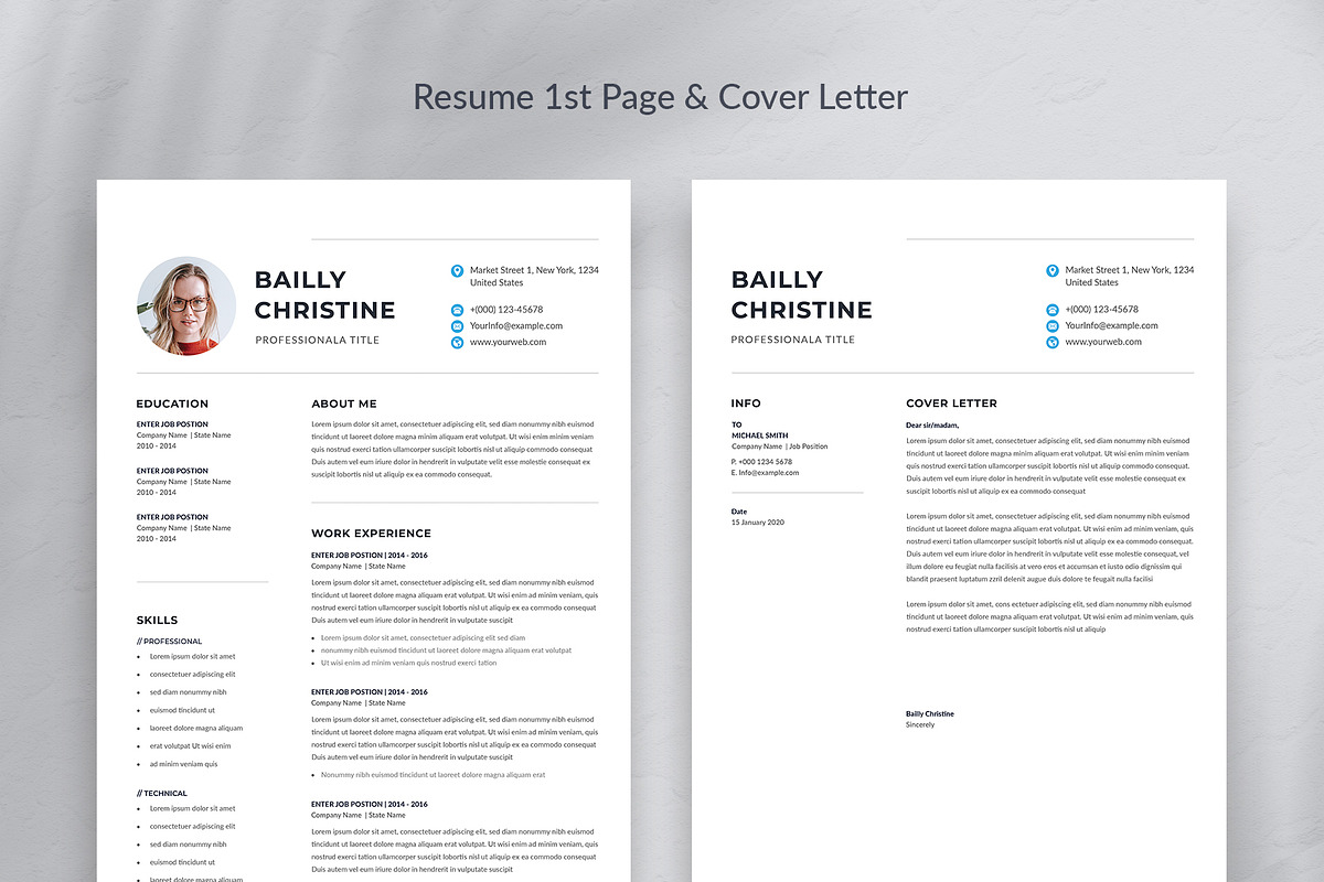 Minimalist Resume/CV Template, a Resume Template by Aspect_Studio (Photo 2 of 4)