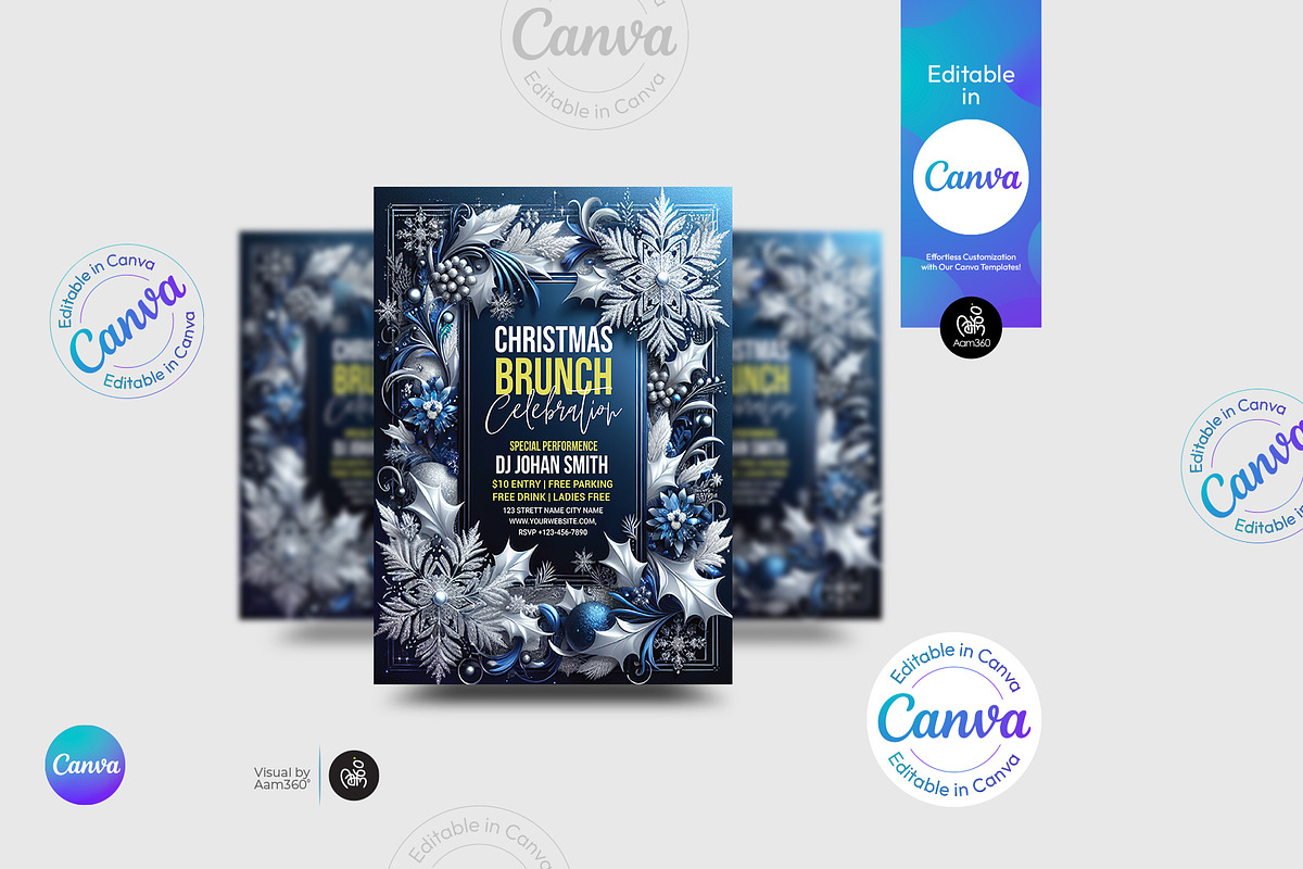 Christmas Brunch flyer Template, a Flyer Template by Aam360 (Photo 2 of 3)