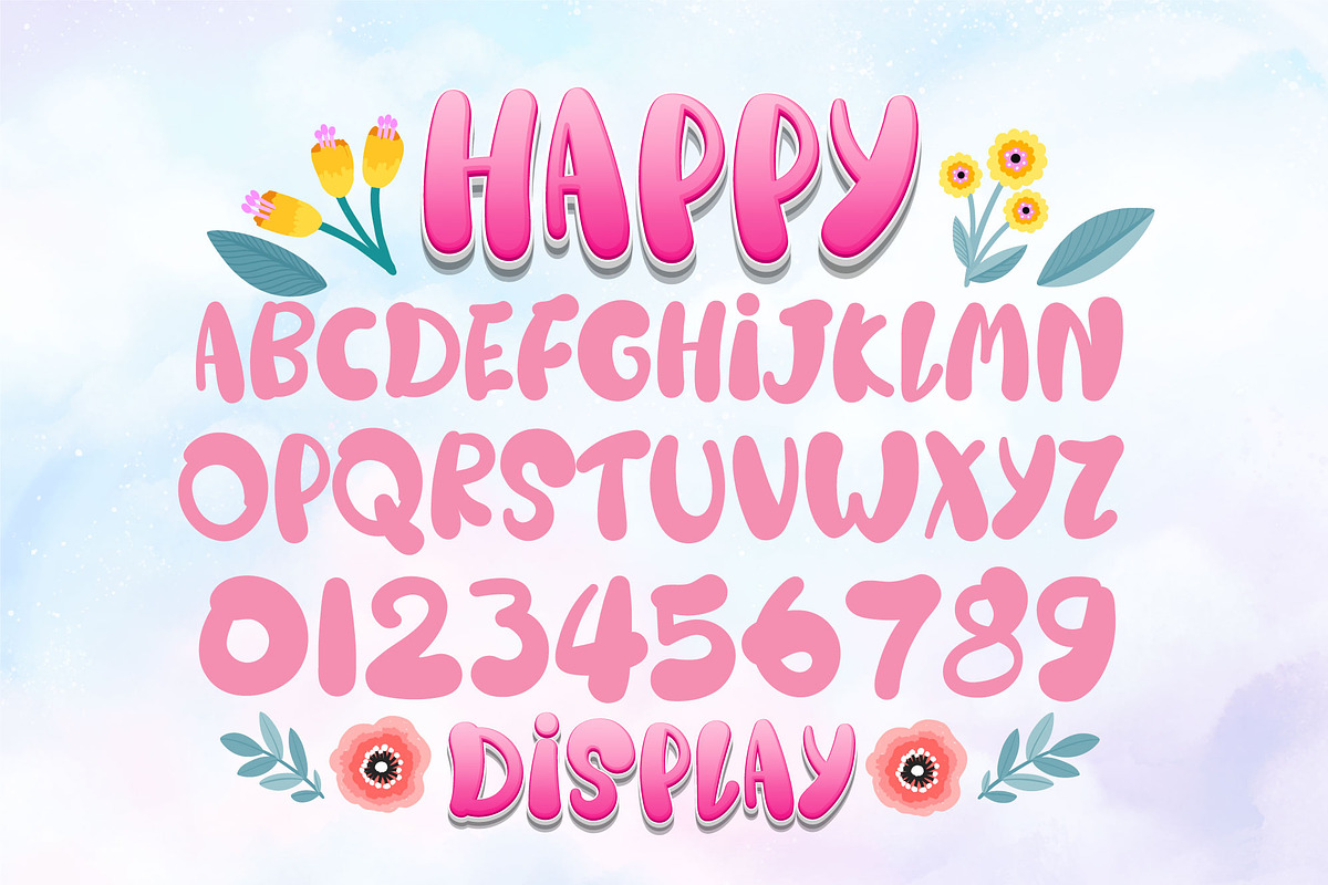 Happy Rainbow Family Font, a Handwritten Font by Nobu Collections (Photo 8 of 11)