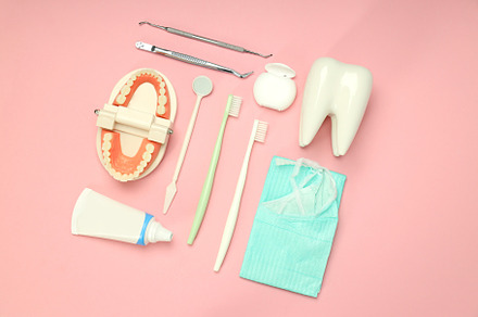 Concept of dental care or tooth care, top view, a Health & Medical Photo by AtlasStudio PRO