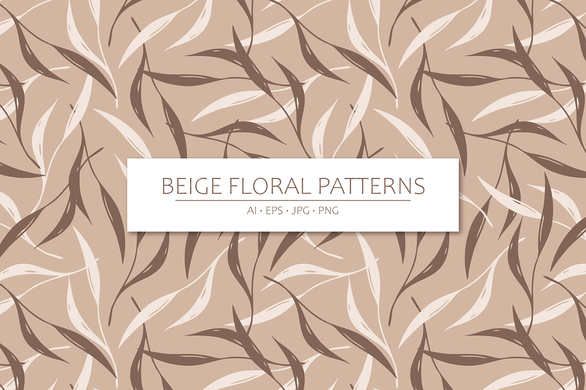 Beige Floral Patterns, a Pattern Graphic by Naiadin (Photo 1 of 8)