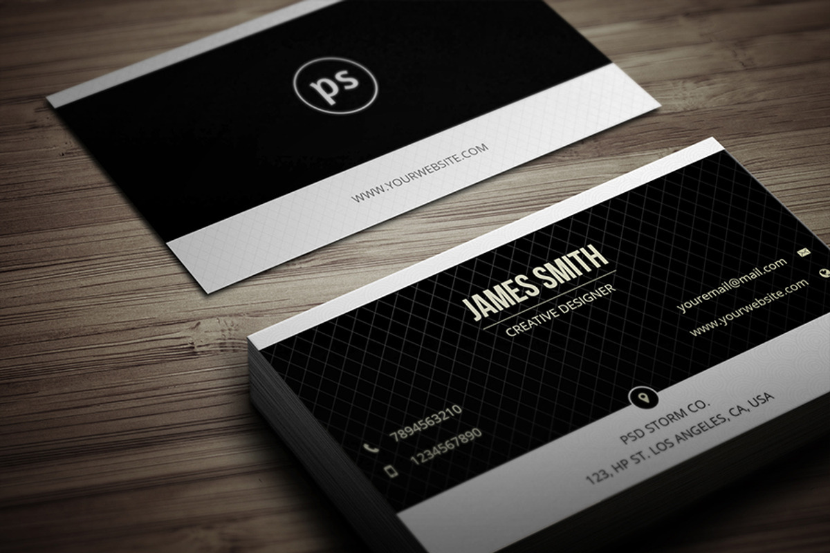 Black & White Minimal Business Card3, a Business Card Template by PSD Storm (Photo 2 of 6)