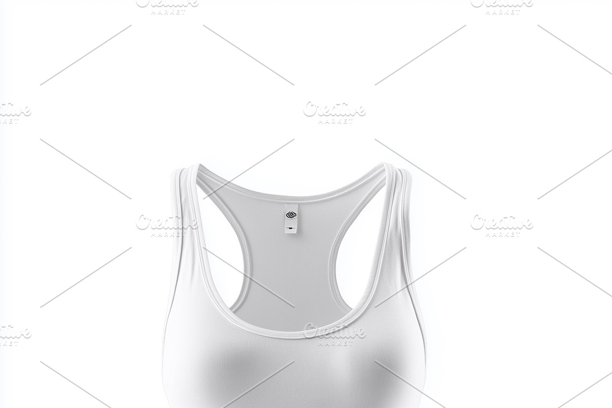 A plain white tank top mockup on a white background, showcasing a simple and mo, a Shirt Mockup by Textures & Backgrounds