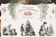 Merry Christmas! Vintage winter set, a Seasonal Illustration by Pamyatka Shop (Thumbnail 9 of 20)