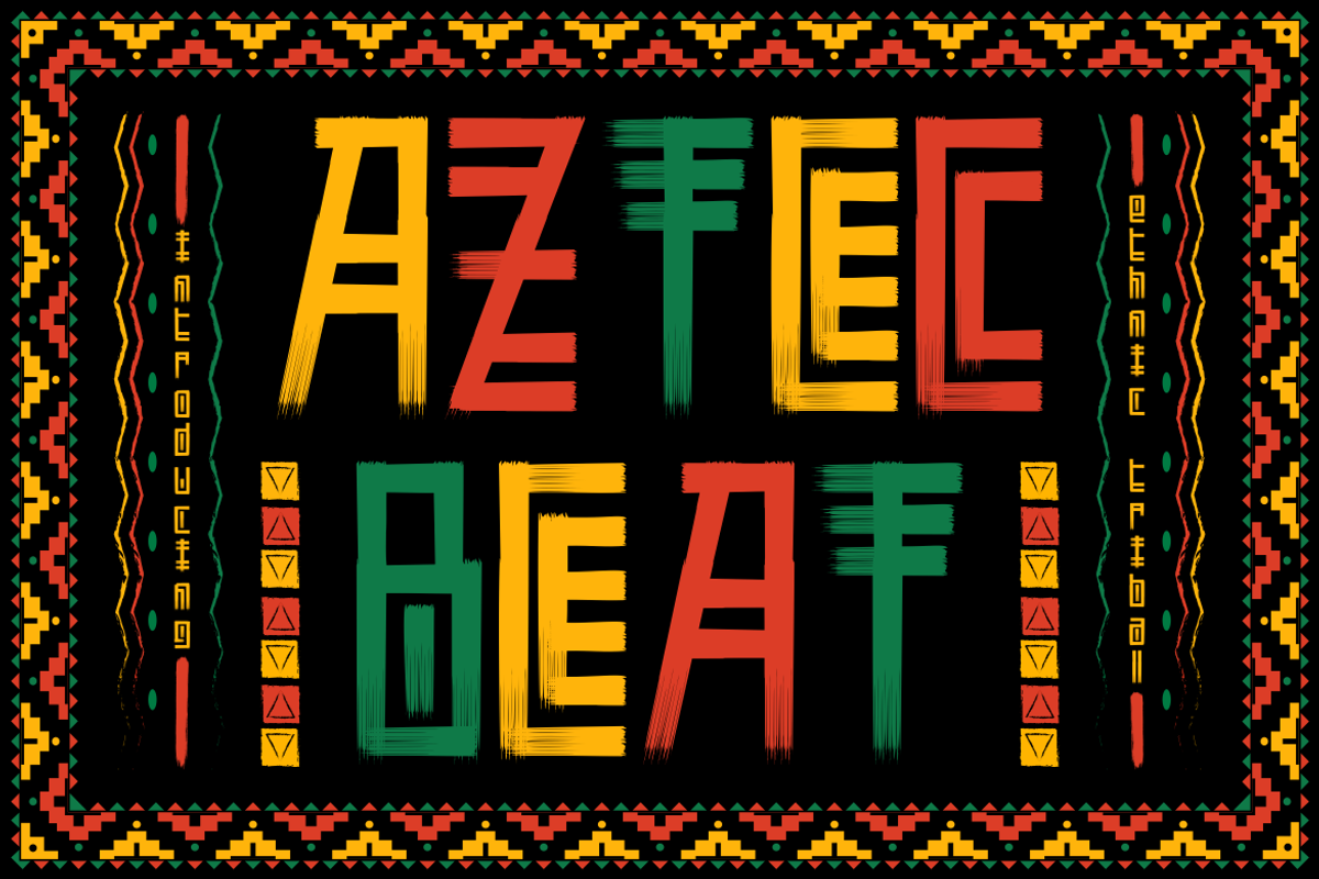 Aztec Beat Ethnic Tribal Font, a Font by PutraCetol Studio (Photo 1 of 5)