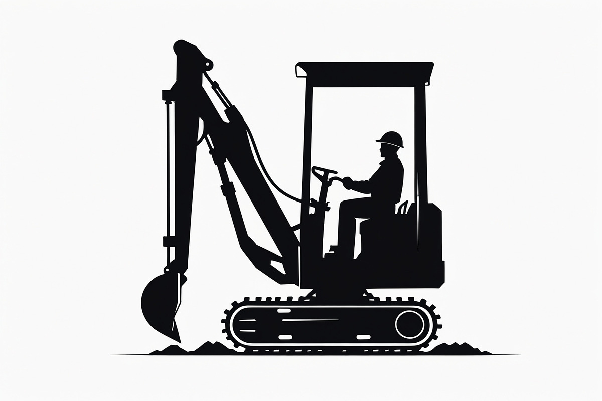 Heavy Equipment Silhouette Set, an Illustration by Designer_Momina (Photo 7 of 10)