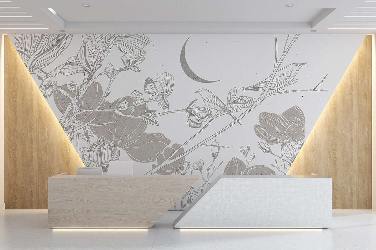 Hand Drawn Wallpaper Cherry Blossom, a Wallpaper Graphic by Nature.Of.Kate (Photo 6 of 11)