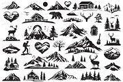 Mountain and Wildlife Vector Icon, a Solid Icon by PassionPNGcreation (Thumbnail 1 of 5)