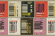 Stacked Typography Poster Set, a Poster Template by Black Cat Studio (Thumbnail 1 of 4)