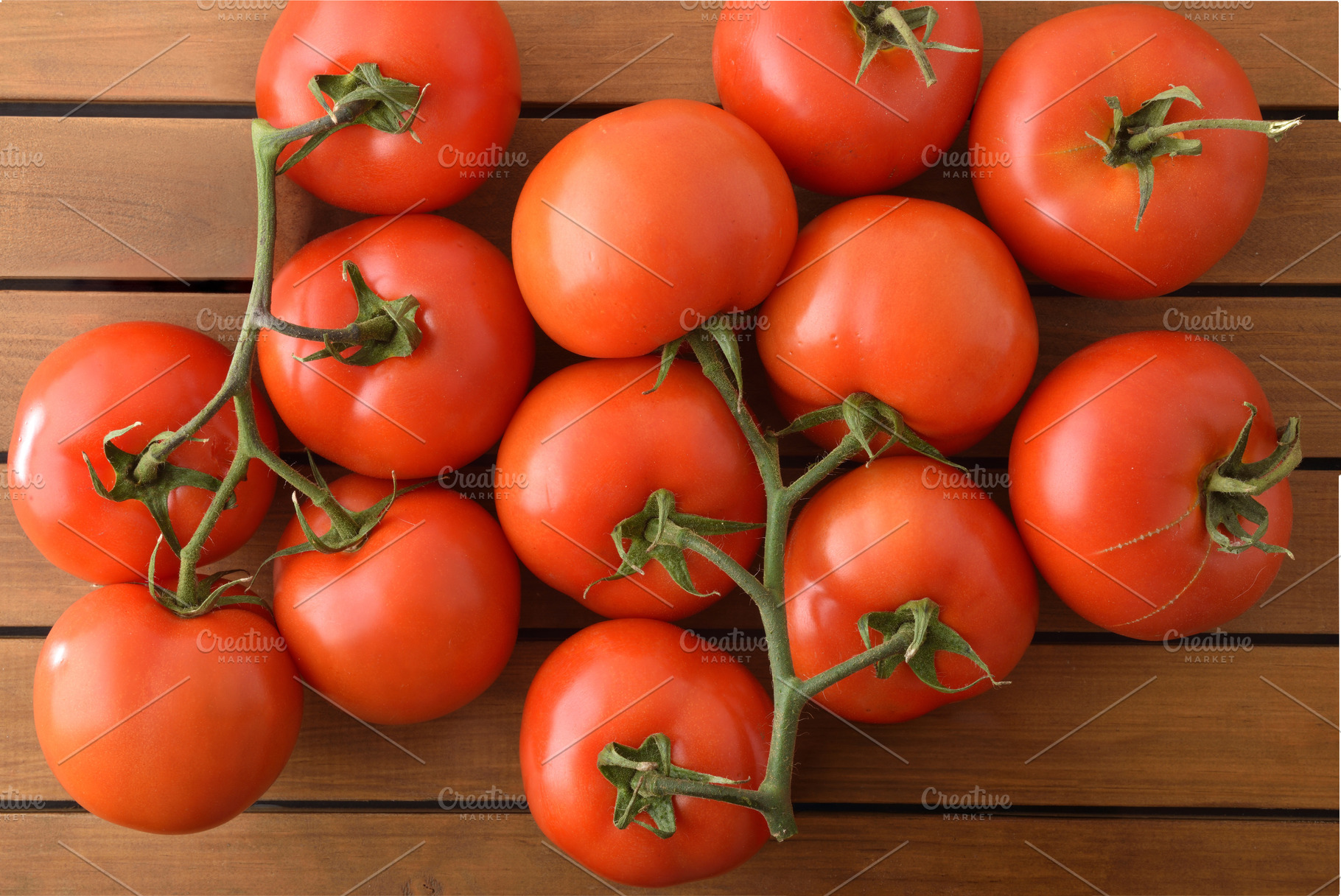 Fresh Red Tomatoes on Wooden Table, a Food & Drink Photo by Davizro's Market