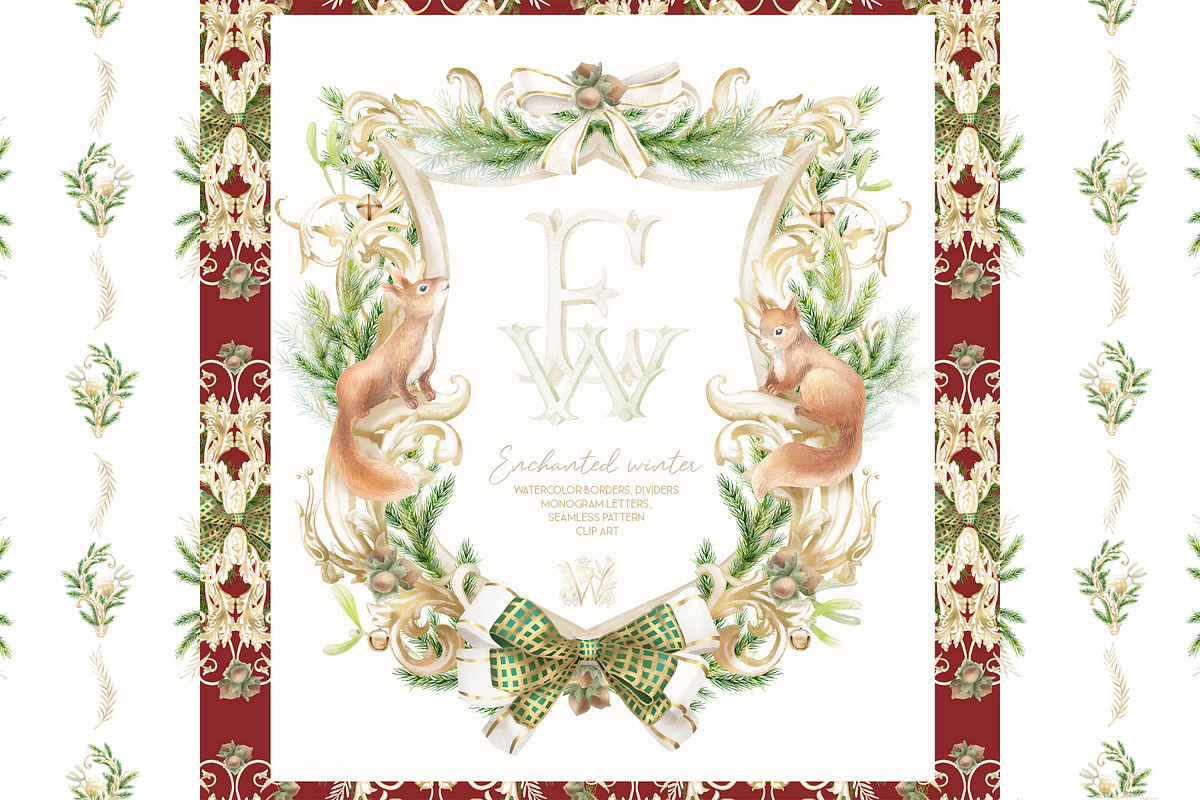 Winter Wedding Crest, Christmas png, a Decorative Illustration by WonderWonder (Photo 1 of 9)