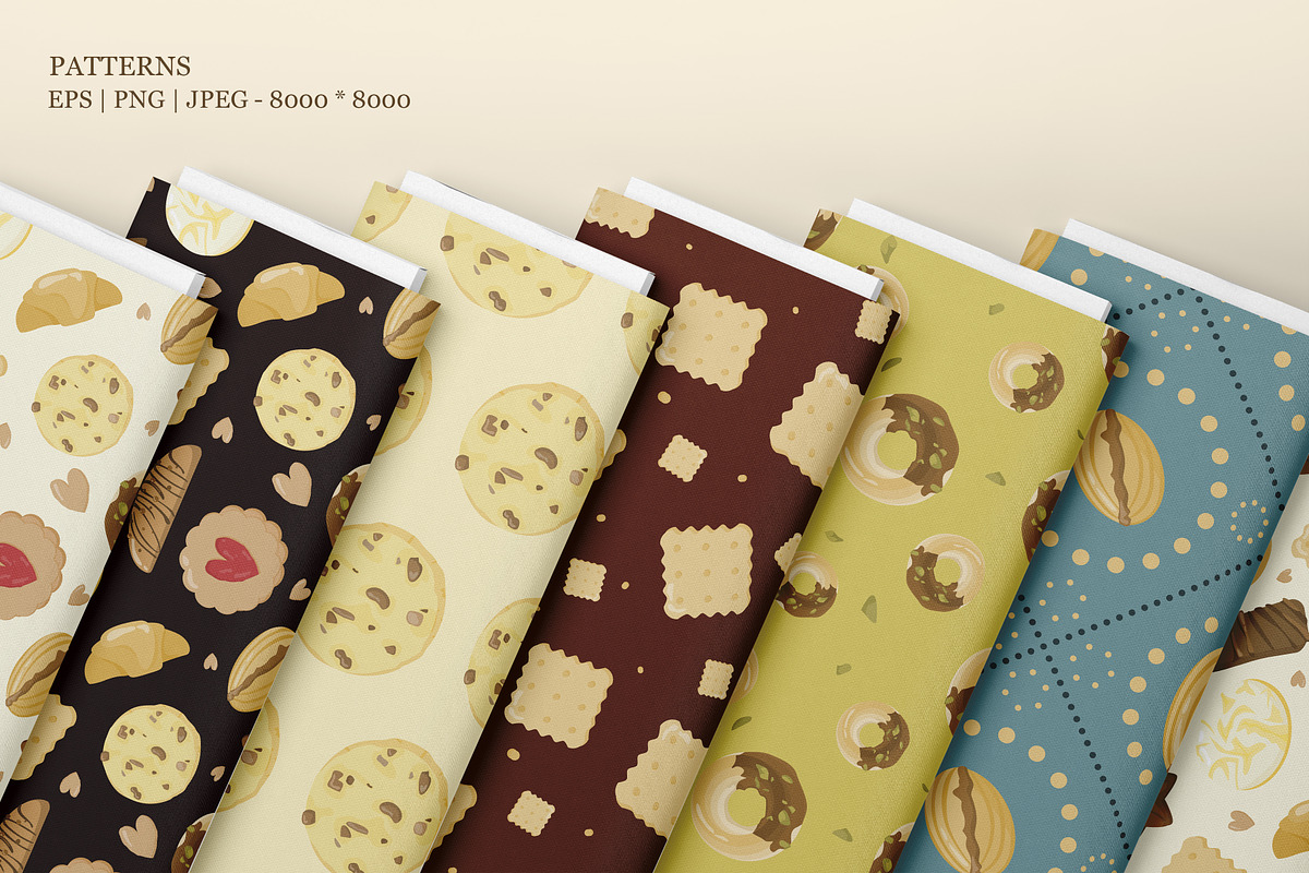 Pastries Bakery Clipart & Pattern, a Food Illustration by Vaniuta_Art (Photo 7 of 13)
