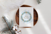 Christmas Wreath Clipart Winter Card, a Decorative Illustration by PawGraphic (Thumbnail 6 of 11)