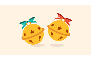 Jingle bells flat icons, an Object Illustration by kotoffei