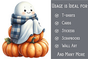 Boho Fall Halloween Ghost Png Clipar, an Illustration by Pixels.Craft (Thumbnail 3 of 6)