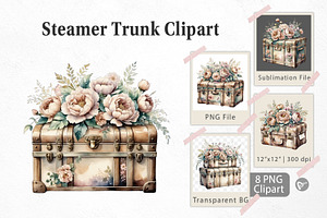 Steamer Trunk Clipart, a Graphic by Artnoy