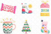 Pop Art Christmas 2026 Clipart, an Illustration by Black Bird Studio (Thumbnail 5 of 6)