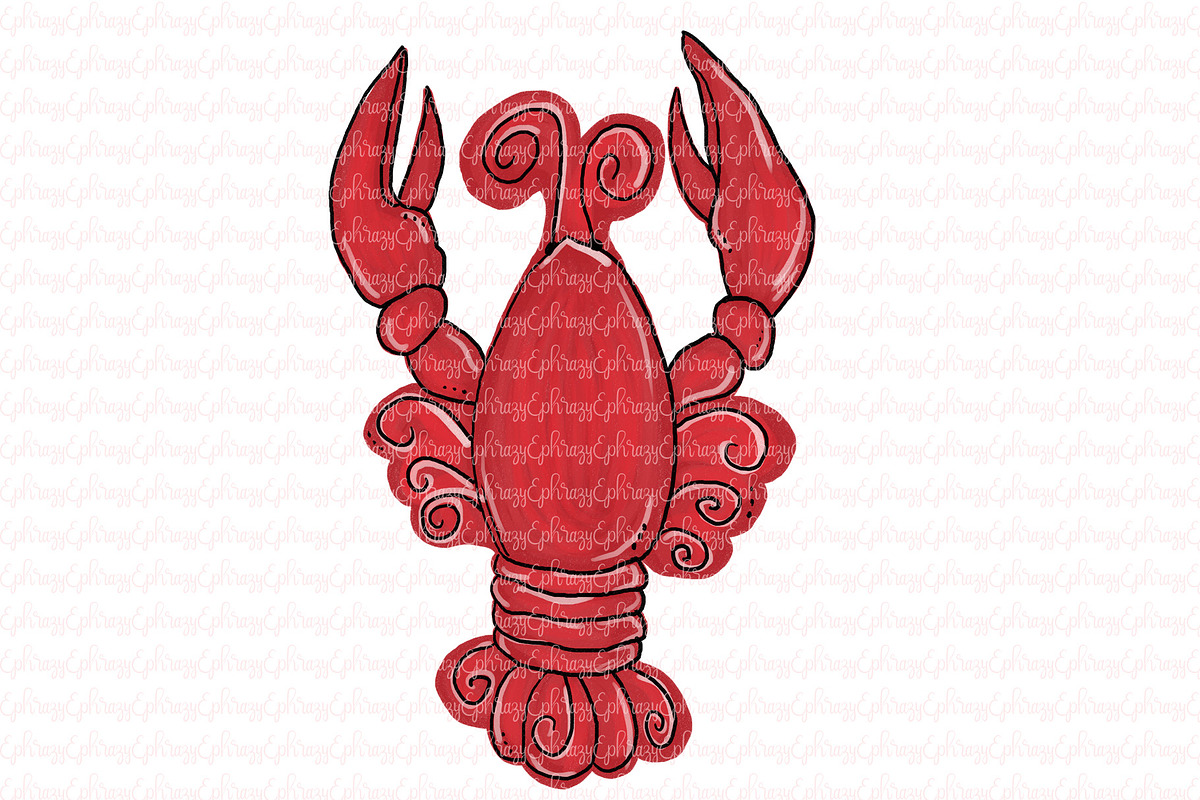 Mardi gras crawfish clipart, an Illustration by EphrazyGraphics