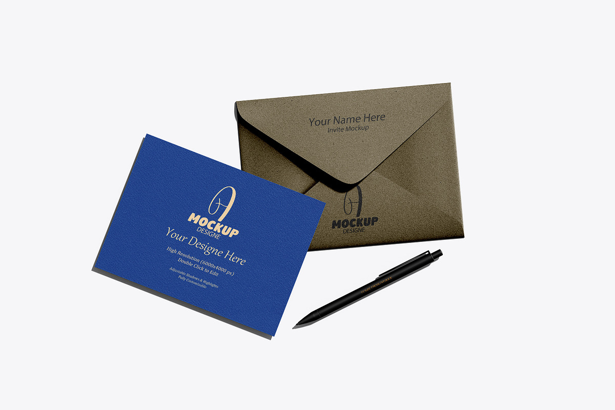 Envelope Mockup with Insert Card, an Advertising Mockup by pixelmock (Photo 18 of 22)