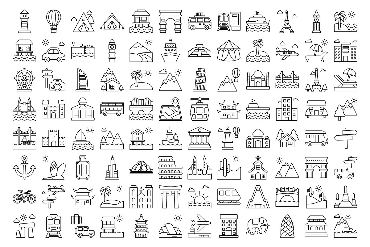 Tourism and Travel Icons Pack, an Icon by Vector Portal (Photo 5 of 5)
