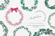 WATERCOLOR WINTER WREATH PNG, an Illustration by KruthDesign (Thumbnail 8 of 10)