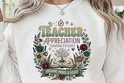 Retro Floral Teacher PNG, Teacher, a Graphic by Vector Portal (Thumbnail 7 of 8)