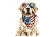 Prompt Patriotic DOG Clipart, a Decorative Illustration by Creative design (Thumbnail 3 of 7)