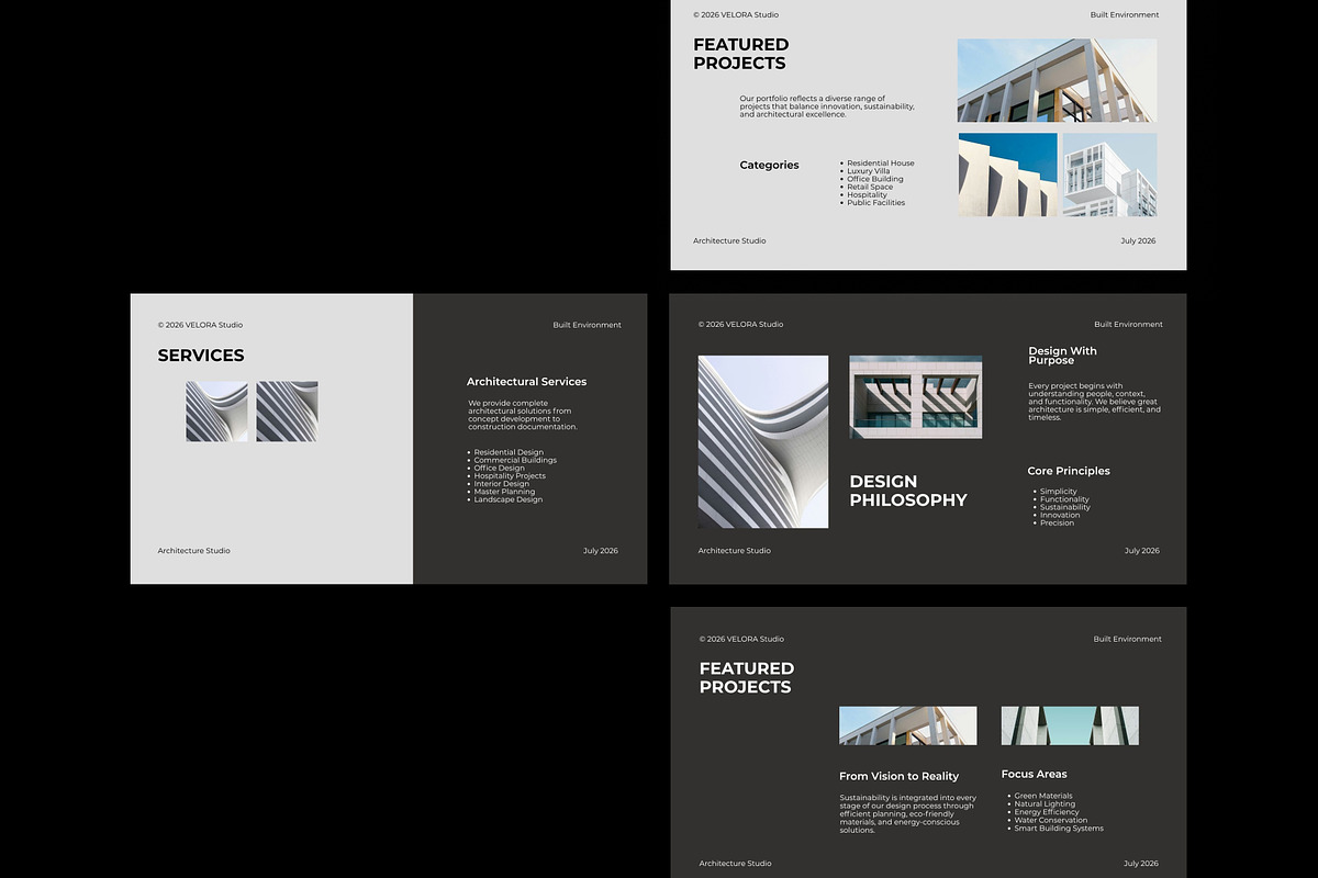 Modern Architecture Canva Template, a Presentation Template by adoestudio (Photo 2 of 9)