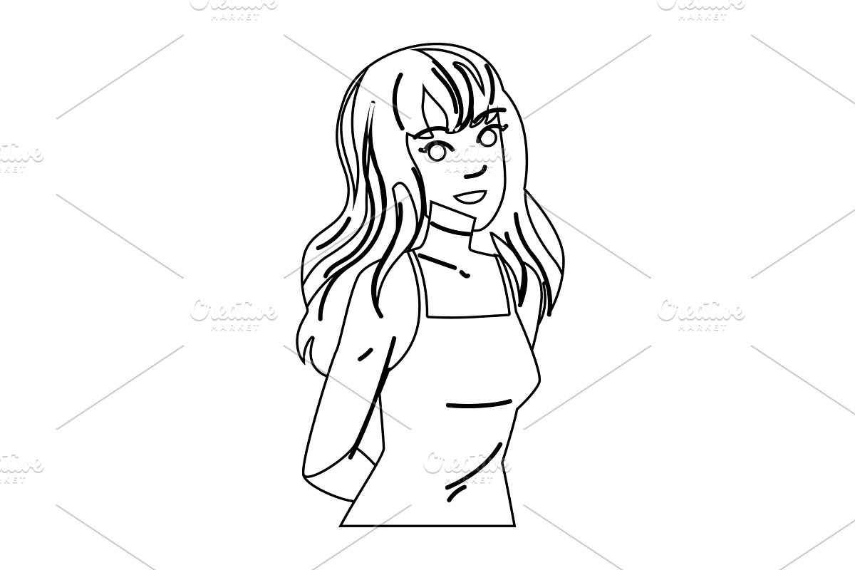 school hairstyle teen vector, a Person Illustration by pikepicture