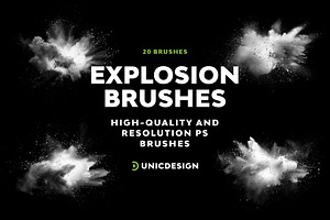 Explosion Photoshop Brushes, a Brush Add-On by UnicDesign