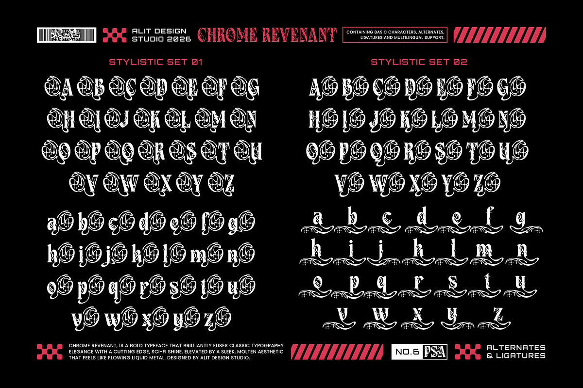 Chrome Revenant Typeface, a Serif Font by alit design