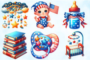 4th of July Baby Nursery Clipart, an Illustration by Craft Nest (Thumbnail 3 of 9)