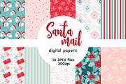 Santa Mail Patterns, a Pattern Graphic by GlamArtZhanna (Thumbnail 1 of 4)