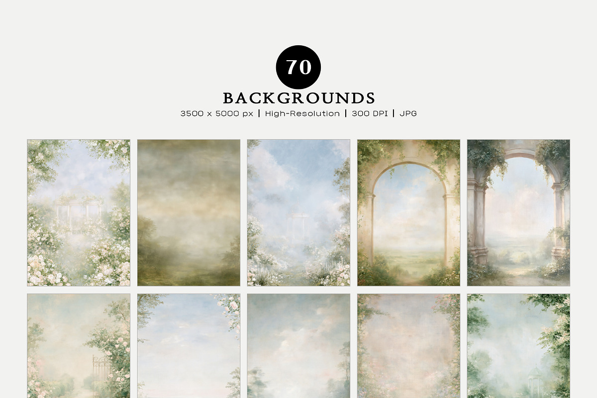 70 Painterly Garden Backgrounds, a Background Graphic by OKArtHub (Photo 3 of 13)