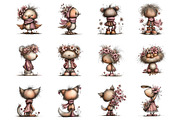Whimsical spring back view animals, an Illustration by SinaCreation (Thumbnail 2 of 11)