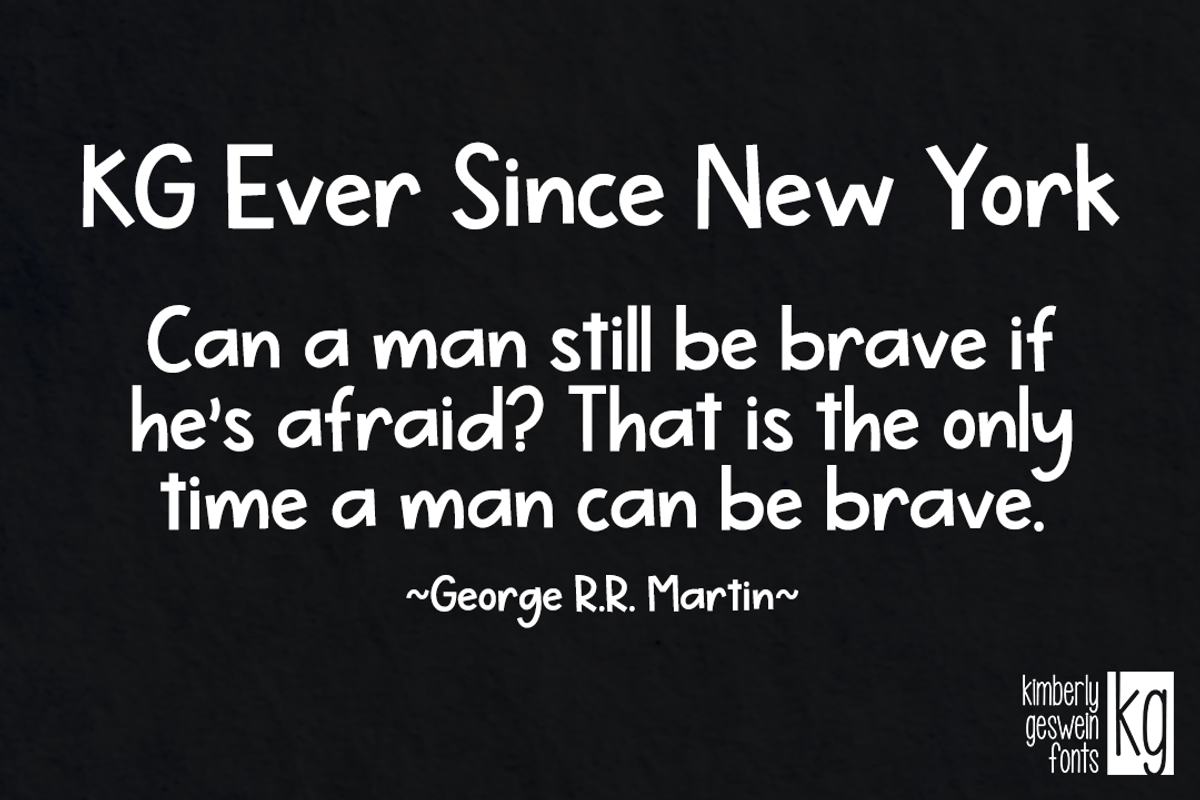KG Ever Since New York, a Font by Kimberly Geswein Fonts (Photo 1 of 3)